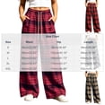 thumbnail image 4 of Idoravan Womens Plaid Pants Wide Leg Women's Elastic Waist Straight Casual Wide Leg Pants Daily Wear Outfit Pants Womens Loose Pants Casual, 4 of 7