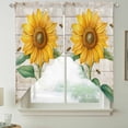thumbnail image 2 of Sunflower Swag Valances for Windows 2 Pack, Kitchen Window Curtains 36 Inch Length, Yellow Summer Botanical Bee Vintage Wooden Privacy Swag Curtains for Living Room/Bathroom with Rod Pocket 36"x36", 2 of 8