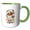 Green/White, variant on 3drose, Fiesta Squad Colorful Text, Sombrero, Maracas, Floral Decoration Gift, 11oz Two-tone Black Mug