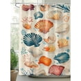 thumbnail image 2 of Fsddascl Beach Coastal Shower Curtain Set - Long 72" x 84" Washable Bathtub Curtain with 12 Hooks, Summer Nautical Shell Starfish Waterproof Fabric Stall Shower Curtains for Bathroom/Bathtub Décor, 2 of 6