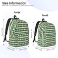 thumbnail image 3 of Picia Light Green Squares Printed Canvas Daypack - Stylish and Durable Vintage Compact Backpack - Class, Work, Travel, or Laptop Bookbag,Organized Compartments-Medium, 3 of 6