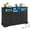 Black with LED, variant on Black Double Dresser with 6 Drawers for Bedroom, Wood Large Chest of Drawers Storage Tower