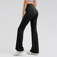 thumbnail image 6 of Kbndieu Black Yoga Pants Women Wide Leg Solid Color High Waist Workout Flare Leggings Work Dress Pants for Women Tummy Control, 6 of 6
