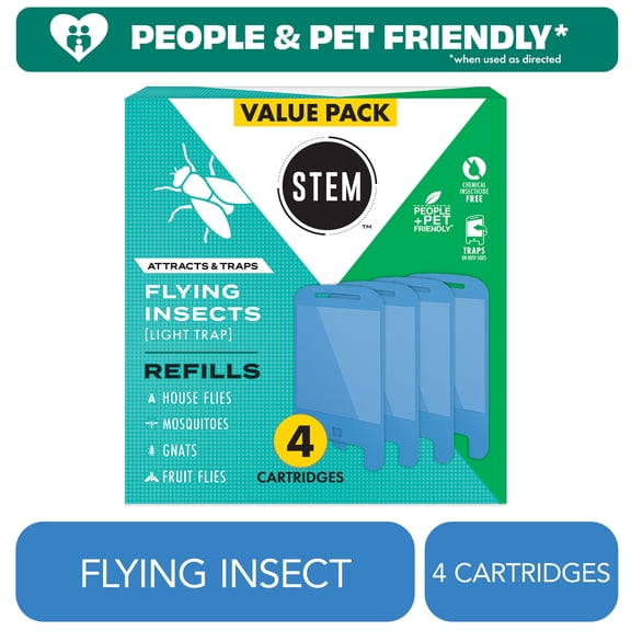 STEM Light Trap Refills Fly Trap Bug Killer, 4 Count