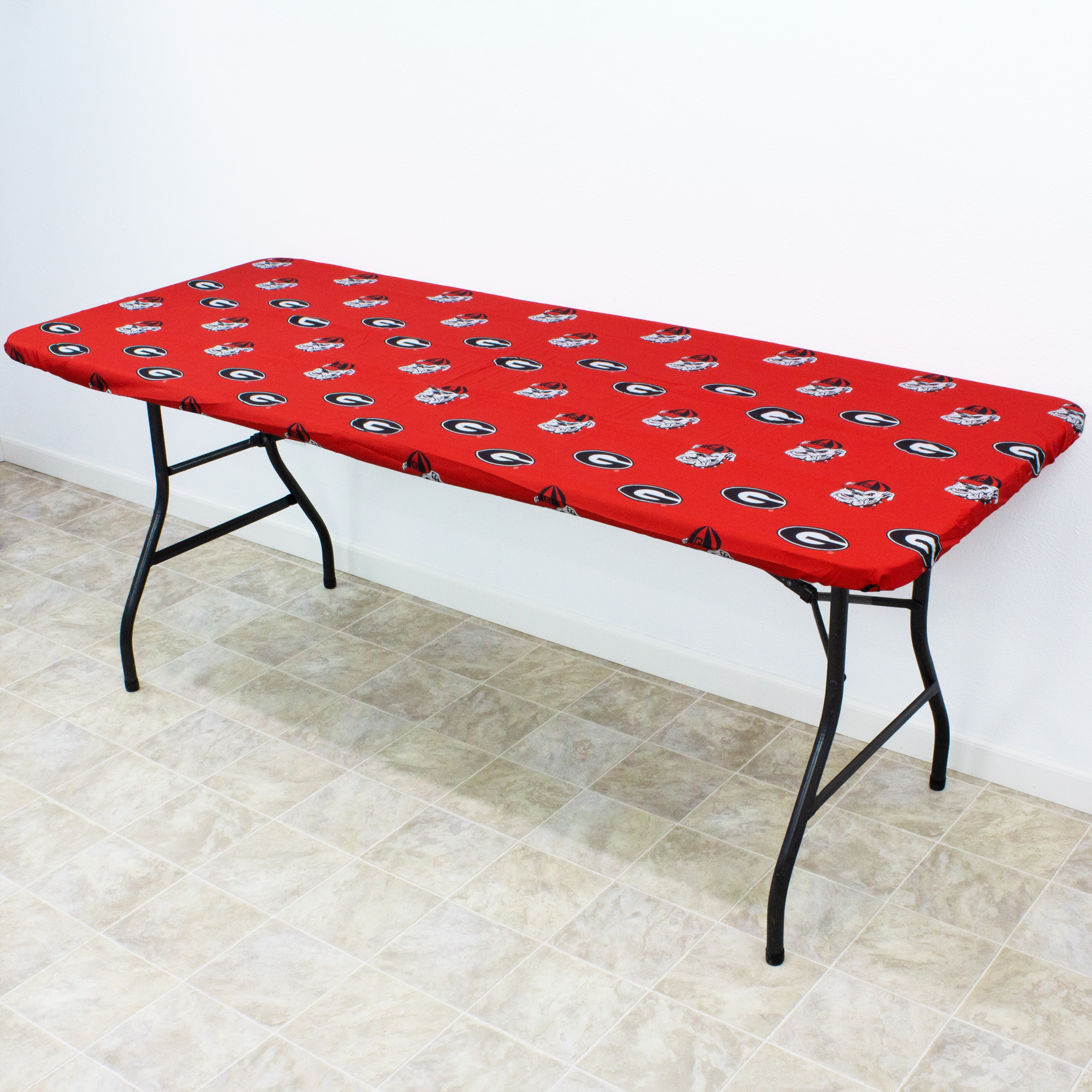 College Covers Georgia Bulldogs Tailgate Fitted Tablecloth, 72" x 30", 6 ft Table Cover