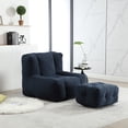 thumbnail image 2 of Fluffy Bean Bag Chair, Comfortable Bean Bag for Adults and Children, Super Soft Lazy Sofa Chair with Memory Foam and Ottoman, Indoor Modern Focus Bean Bag Chair for Living Room, Bedroom, Apartment, 2 of 14