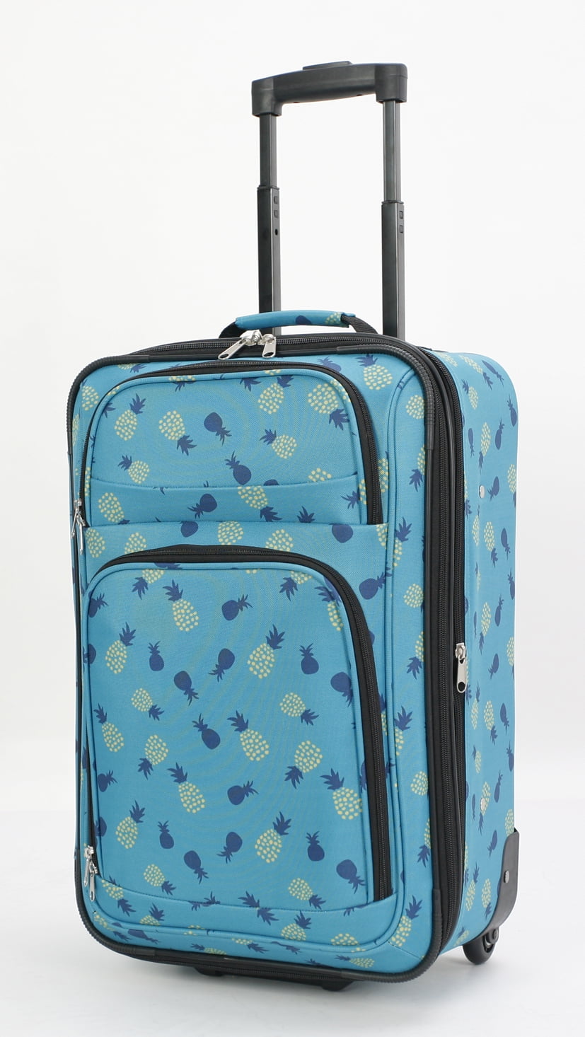 21" 2-Wheel Upright Carry-On Luggage, Hawaiian Pineapple Print