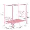 thumbnail image 6 of VECELO Twin Metal Bed Frame, Canopy Four Posters Platform Bed Frame with Headboard & Footboard, No Box Spring Needed, Pink, 6 of 7