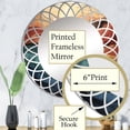 thumbnail image 3 of Designart "Coral Blue Bold Mountains Landscape" Modern Round Wall Mirror - Landscapes Oval Printed Decorative Oversized Mirror - Multiple Color Options, 3 of 4