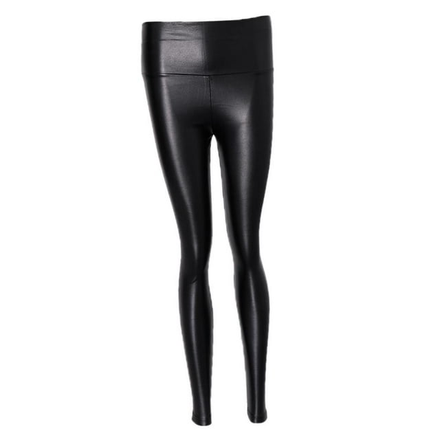 Poinas de Cintura de s Mujeres de s Mujeres Pantalones de Imitación de Cuero Elástico Pantalones de Lápiz Delgado METRO Macarena Polainas de cintura alta para mujeres