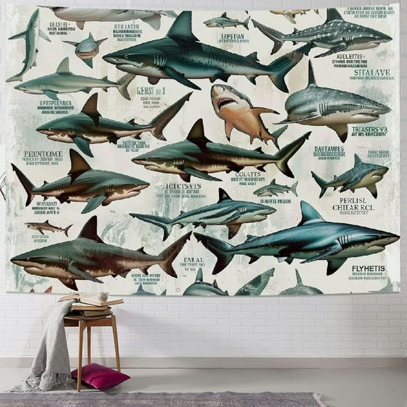 BCIIG Knowledge Poster Shark Types Wall Decor Canvas Painting Posters And Prints Wall Art Paintings Canvas Wall Decor Home Decor Living Room Decor Aesthetic PrintsUnframe-style
