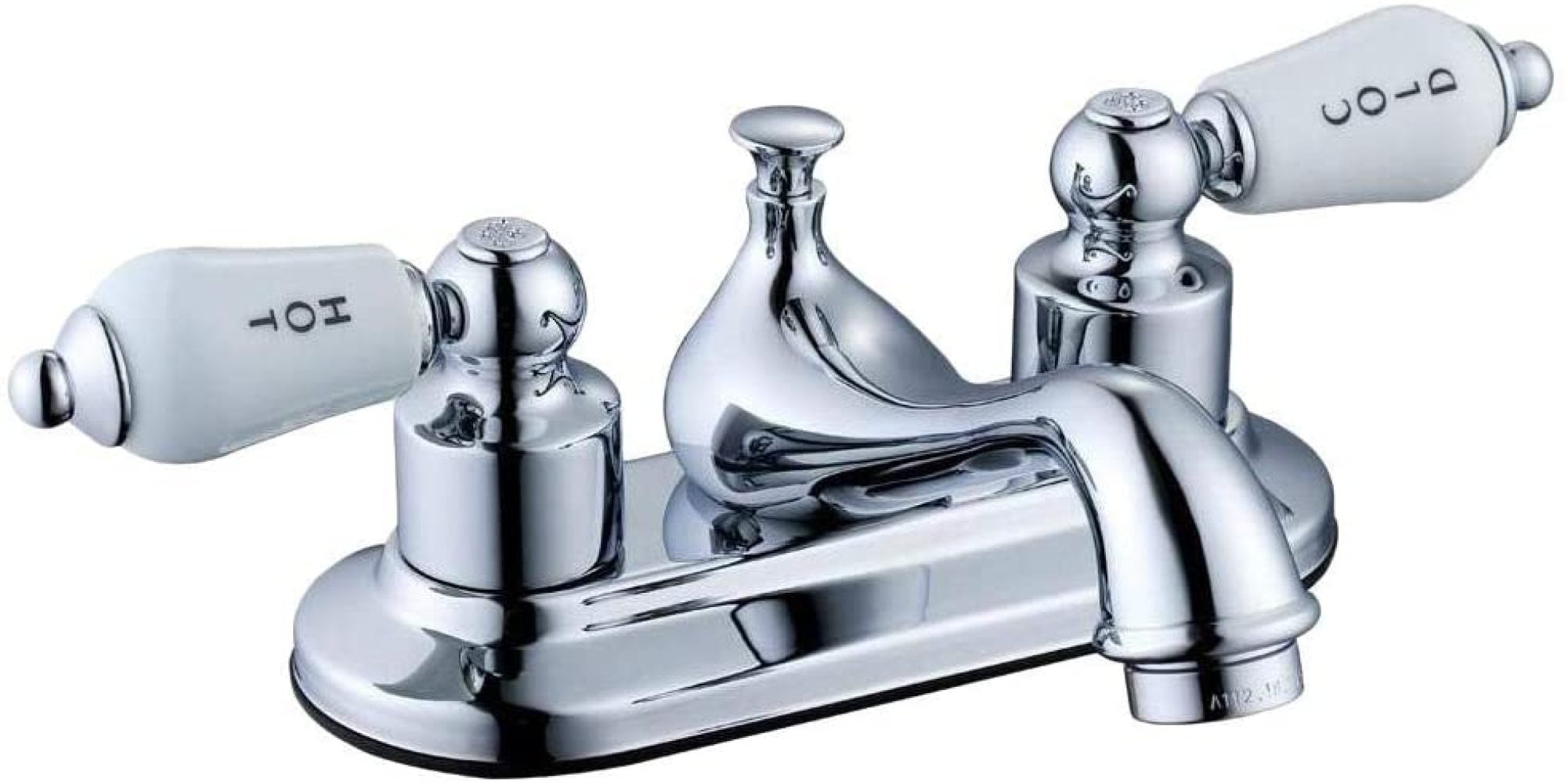 2-Handle Centerset Bathroom Faucet Low-Arc 4 in Chrome WaterSense Certified 