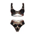 thumbnail image 5 of Honeii Vintage Butterfly Flower Skull Print Women’s Bikini Set,Two Piece Swimsuit Bathing Suits,Stylish High Elasticity Swimwear for Beach and Pool, 5 of 7