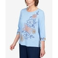 thumbnail image 6 of Alfred Dunner Womens Floral Embroidery Flutter Sleeve Top, 6 of 6