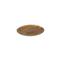 Glass Charger Plate - 19" Gold & Brown Decorative Accent - Textured Rim for Table Settings
