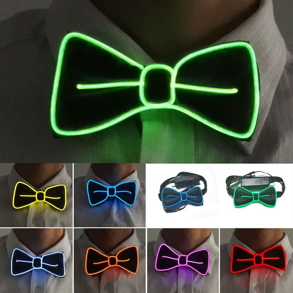 Dserhfy LED Bow Tie Glow in The Dark Adjustable Button Various Light Modes for Parties Weddings Halloween Cosplay