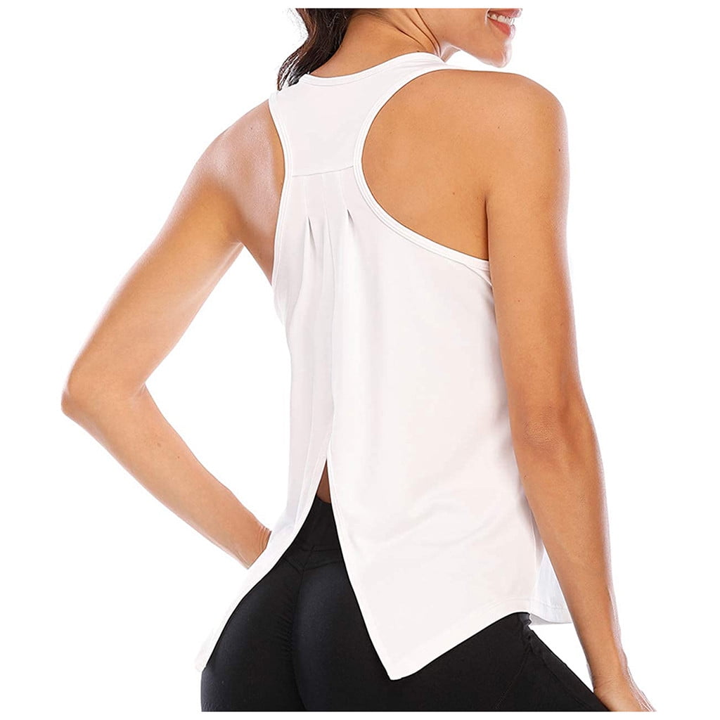 Xzngl Sleeveless Workout Tops For Women Fashion Women Sports Yoga Fitness Workout Sleeveless Cross T Shirt Vest Tank Top Workout Tank Tops For Women W