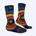 thumbnail image 2 of Four Seasons Universal Socks (2 Pairs) - Colorful Mixed Pattern Socks with Swirling Shapes Unisex Trendy Design in Vibrant Colors, 2 of 5