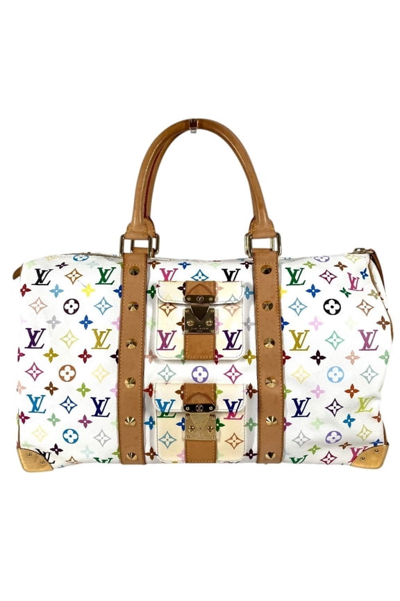 Pre-Owned LOUIS VUITTON Louis Vuitton Monogram Multicolor Takashi Murakami Keepall 45 Bag...