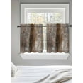thumbnail image 5 of Brown Tier Curtains 36 Inch Length,Sheer Curtains for Bedroom Living Room,Retro Oil Painting Modern Abstract Art Aesthetics Rod Pocket Voile Drapes Kitchen Curtains Small Window 27.5"x36" 2 Panels, 5 of 7