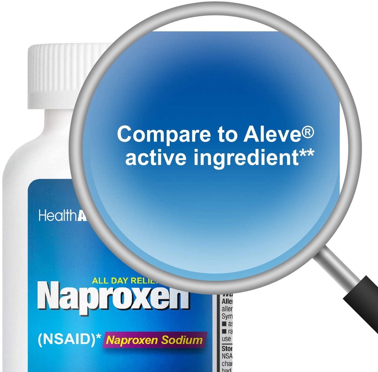 HealthA2Z® Naproxen Sodium 220mg(NSAID) | 300 Caplets | Fast Pain Relief/Fever Reducer