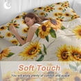 thumbnail image 3 of Sunflowers Queen Size Comforter Set, Retro Country Yellow Floral Green Leaf Newspaper Texture Bedding for All Seasons, 4 Pcs Bed Set, 1Quiltcover (90"x92") ,1Sheet(94"x116"), 2Pillowcases (30"x20"), 3 of 9