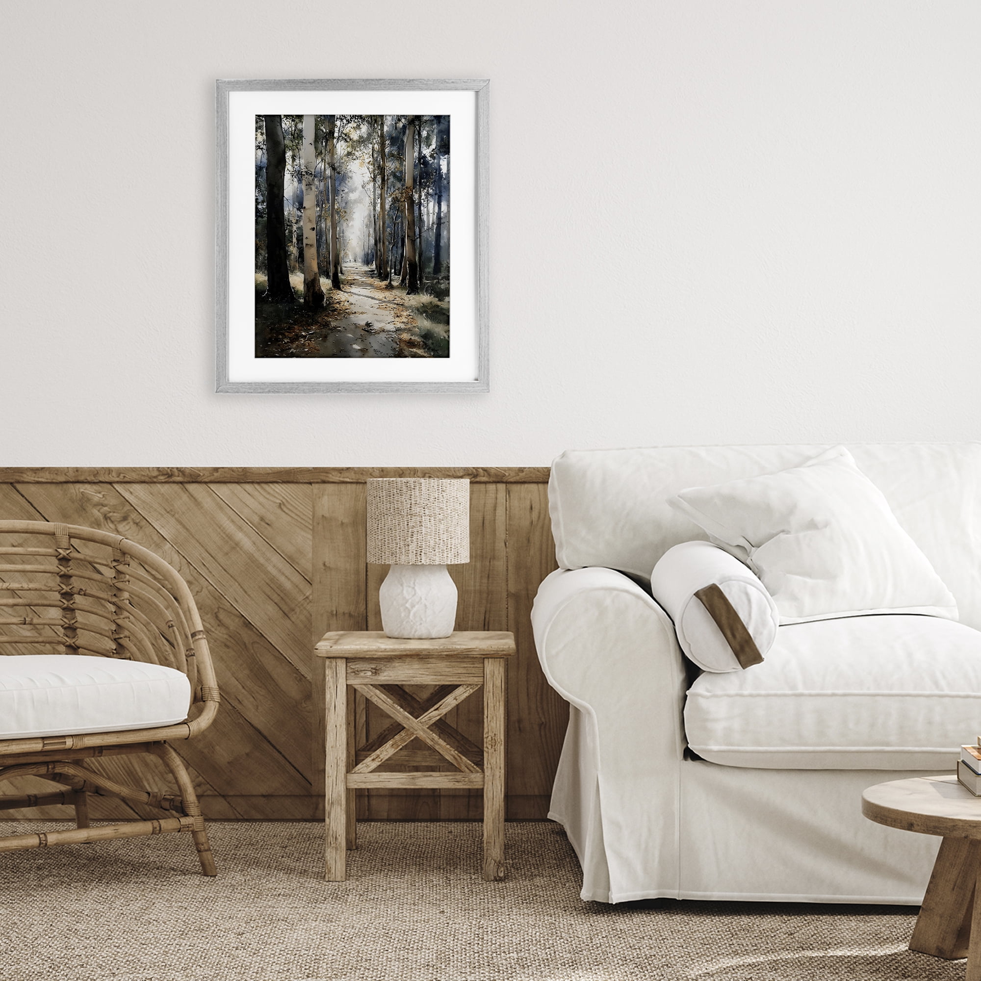 Stupell Industries Path in Autumn Light Gray Framed Print Under Glass, design by Franklyn Gregory