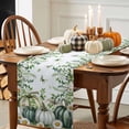 thumbnail image 3 of Table Runner Dresser Scarves 60 Inch Long,Farm Pumpkin Daisy Floral Eucalyptus Leaf Linen Dining Table Runners, 3 of 9