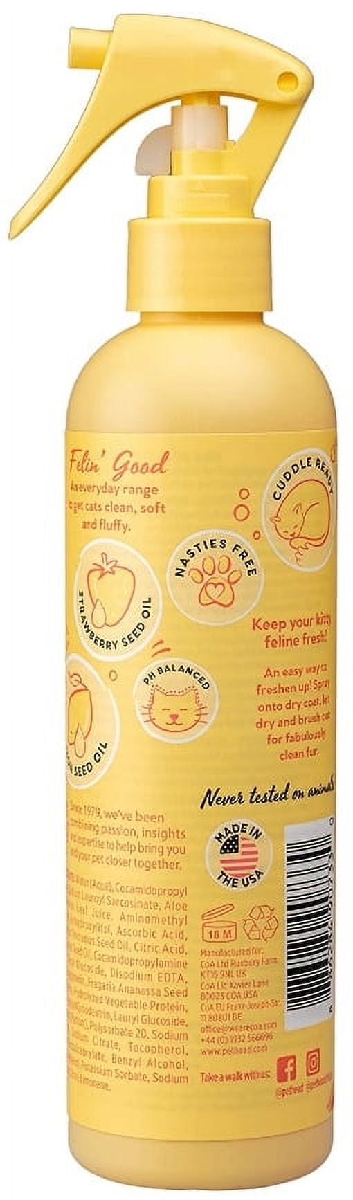 Pet Head Dry Clean Spray for Cats Lemonberry with Lemon Oil [Cat Shampoo and Cologne, Cat Supplies] 30.3 oz (3 x 10.1 oz)