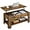 Rustic Brown, variant on CRXX  Lift Top Coffee Table with Hidden Compartment and Storage Shelf, Rising Tabletop Dining Table for Living Room Reception Room, 38.6in L, Grey