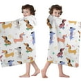 thumbnail image 4 of Dachshund Sport Hooded Bath Towel，60"x35" for Ages 3 To 12 Kids, Quick Dry Lightweight Soft Microfiber Hood Beach Towel Cover Up for Kids, 4 of 7