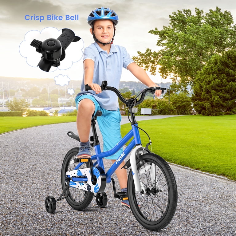 18 Feet Kids Bike with Removable Training Wheels-Blue Costway