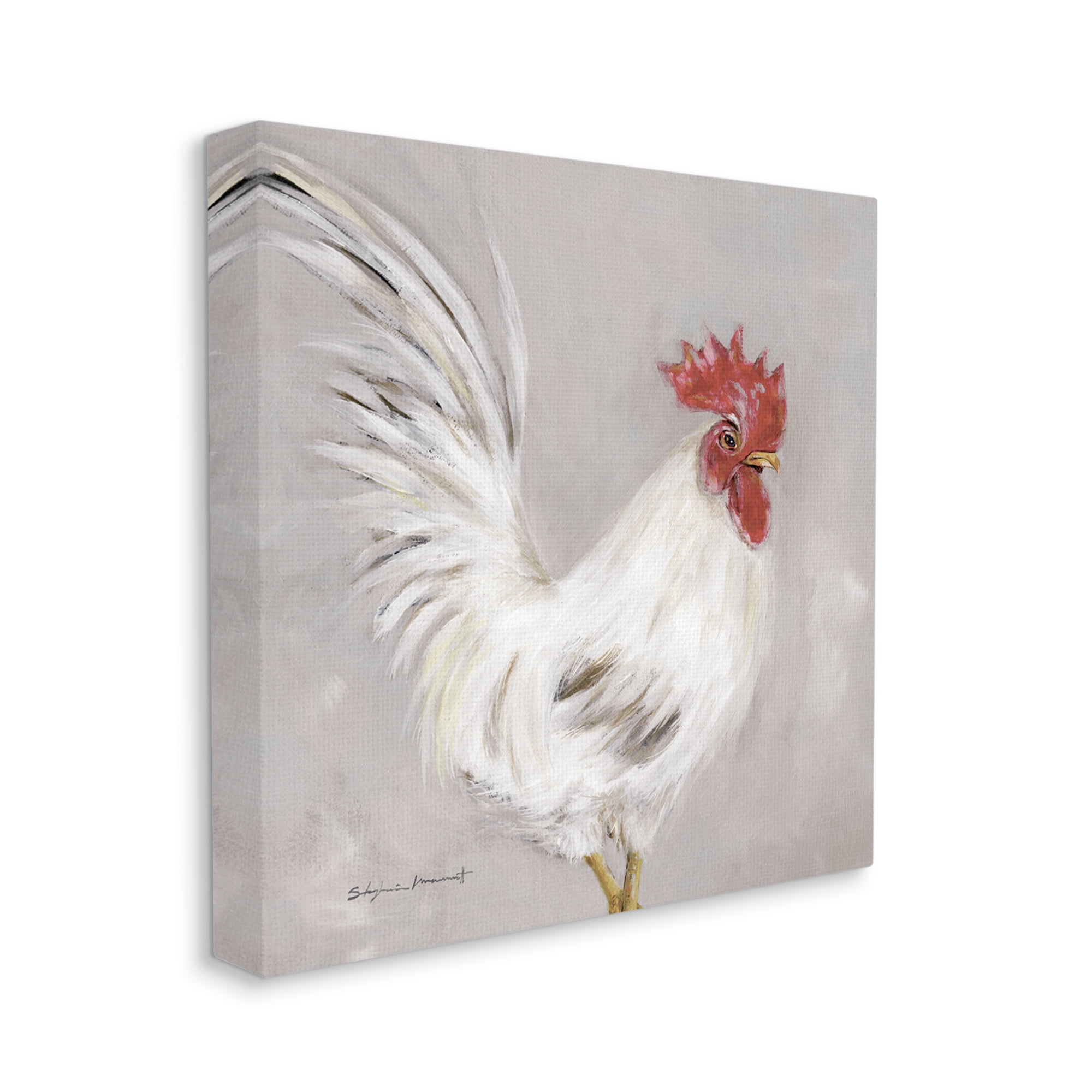 Stupell Country Chicken Hen Portrait Animals & Insects Painting Gallery Wrapped Canvas Print Wall Art