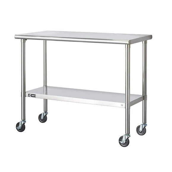 TRINITY EcoStorage™ Nsf Stainless Steel Prep Table with Wheels