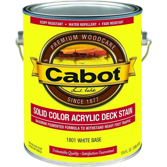 Cabot 1801-07 Decking Stain, 1 Gallon, White