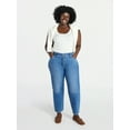 thumbnail image 2 of Terra & Sky Women's Plus Size High Rise Barrel Jeans, 28" Inseam, Sizes 16W-24W, 2 of 5