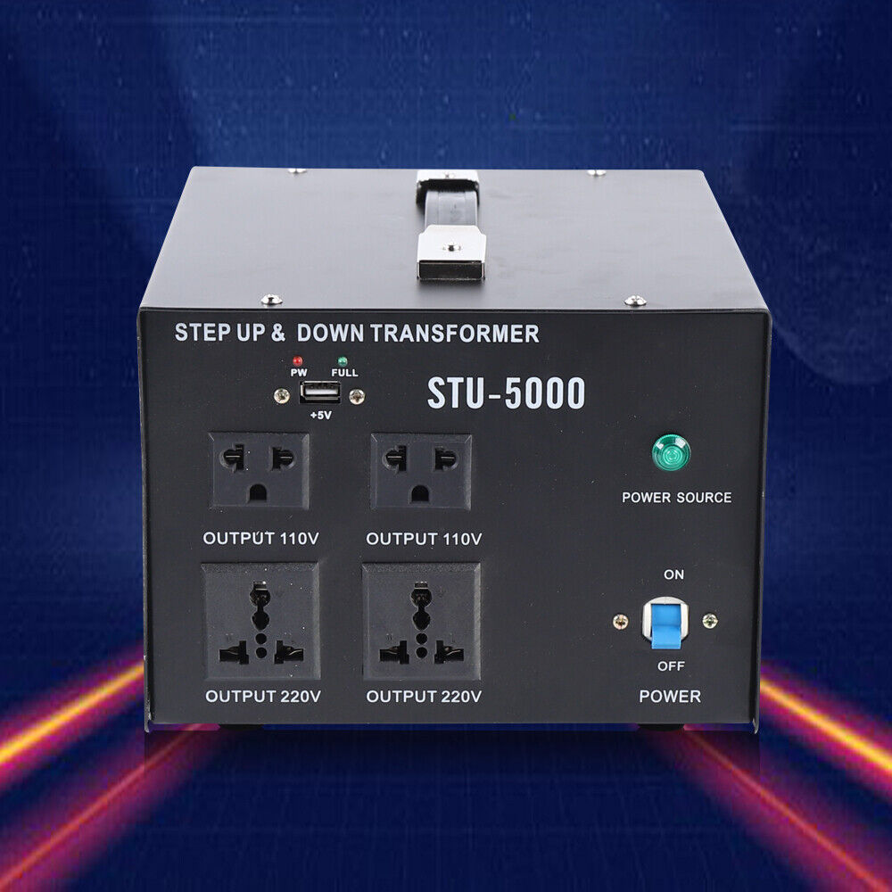 Denest 5000 Watts Voltage Transformer Step up And down 110 to/from 220 V Power Converter +USB