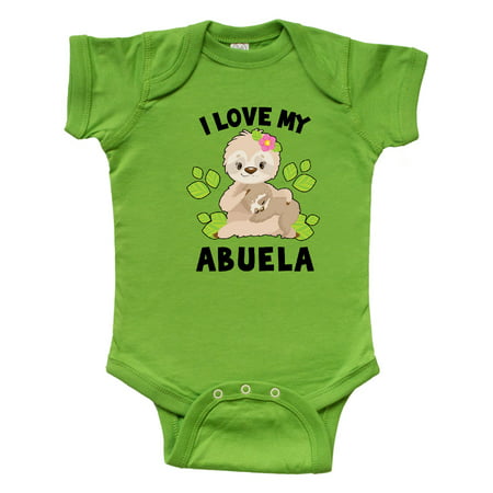 

Inktastic Cute Sloth I Love My Abuela with Green Leaves Gift Baby Boy or Baby Girl Bodysuit