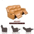 thumbnail image 5 of Bonded Leather Living Room Furniture Set Reclining Sofa Set Loveseat Furniture Sets in Living Room Sofa Recliners (Sofa, Ginger), 5 of 12