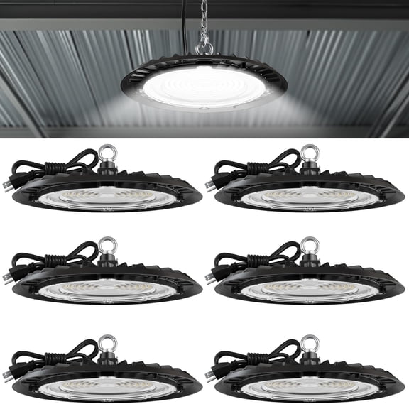 Sunco 6 Pack UFO LED High Bay Light, 150W, 5000K, 19500LM