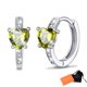 thumbnail image 1 of Pendientes de aro de plata de ley con piedras natales Silvora para mujer. Diamantes creados. Delicada joya de regalo para cumpleaños o Navidad, 1 of 8
