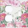 thumbnail image 4 of Metal Light Switch Plate Cover Elegant Pink Floral Dragonfly Heart Frame FLW122, 4 of 13