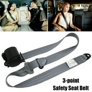 1 Pcs Universal 3 Point Car Safety Belt Adjustable Car Seat Belt Automatic Car Front Seat Safety Belt Strap Buckle Kit Retractable,Grey