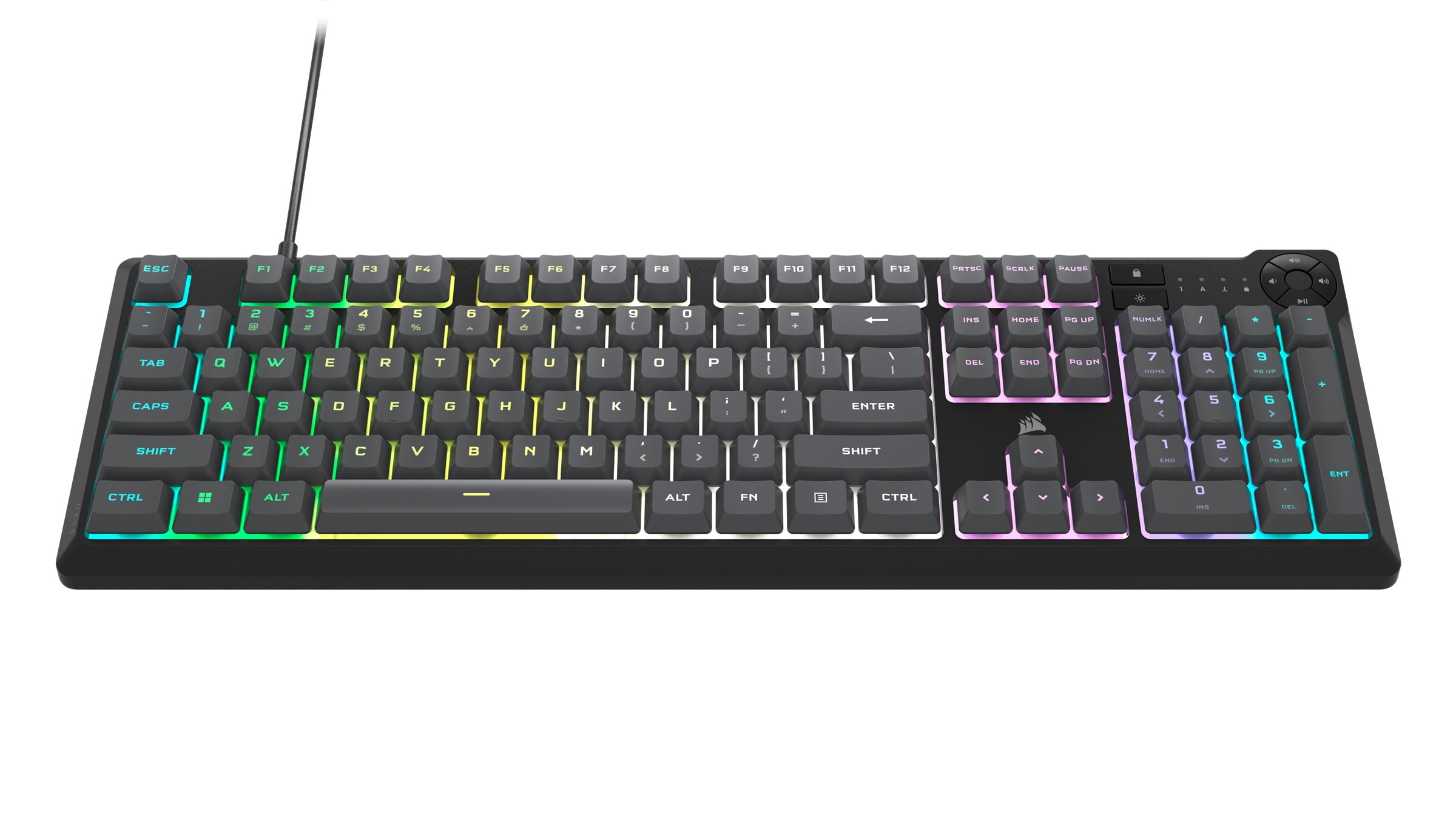 Corsair K55 CORE RGB Full Size USB Gaming Keyboard with Safety Leaflet, Black & Gray