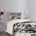 thumbnail image 3 of Ambesonne Black and White Quilted Bedspread Set 2 Pcs, Grunge Art, Twin Size, White Black and Grey, 3 of 5