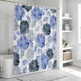 thumbnail image 6 of Blue Ombre Spring Floral Shower Curtain, Waterproof Shower Curtains for Bathroom, Summer Botanical Flowers Washable Fabric Bathtub Curtain Set Bath Decor with 12 Hooks 48"x72", 6 of 8