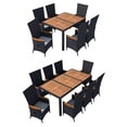 thumbnail image 3 of vidaXL Patio Dining Set 7 Piece Dining Table Set Poly Rattan Acacia Wood Black, 3 of 6