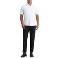 thumbnail image 2 of CAMISAS DE VESTIR PARA HOMBRE SÓLIDAS CORTAS DE ALGODÓN AJUSTE REGULAR CON BOTONES CAMISA OXFORD FORMAL M BLANCA, 2 of 4