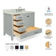 thumbnail image 3 of Ariel Cambridge 43 In. Right Offset Oval Single Sink Vanity With Carrara White Marble 0.75 In Countertop In Grey, 3 of 10