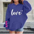 thumbnail image 2 of CPNG Girls Hoodies Tops Love Heart Print Long Sleeve Hooded Sweatshirts with Front Pocket Kids Loose Fit Daily Pullover Sweatshirt, 2 of 5